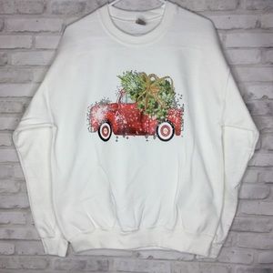 Gildan, Medium white sweatshirt. Christmas